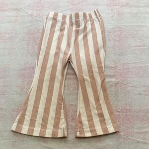 Chic Kids Flared Pants in Tan and Cream